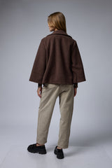 מעיל צמר כפתורי זהב גדולים