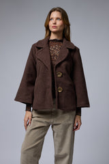 מעיל צמר כפתורי זהב גדולים