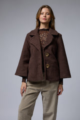 מעיל צמר כפתורי זהב גדולים