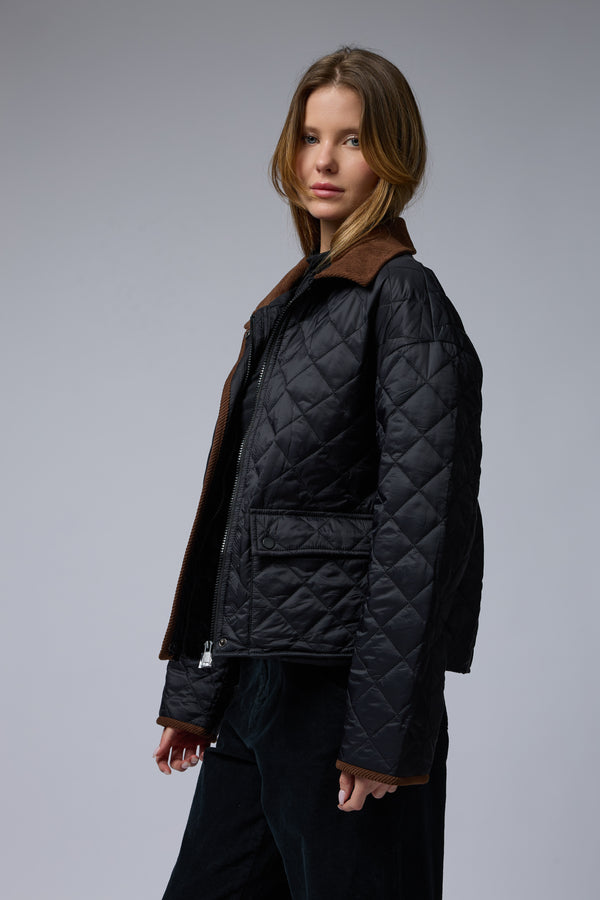 מעיל קווילט קצר+קורדרוי