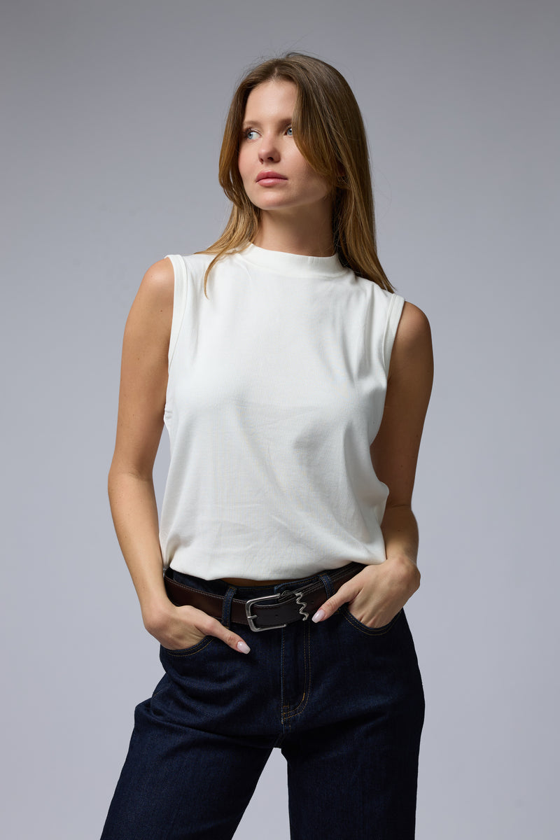 טופ ריב חצי גולף ללא שרוול