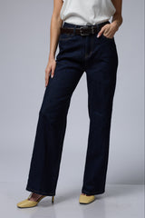 ג'ינס כהה רחב+חגורה