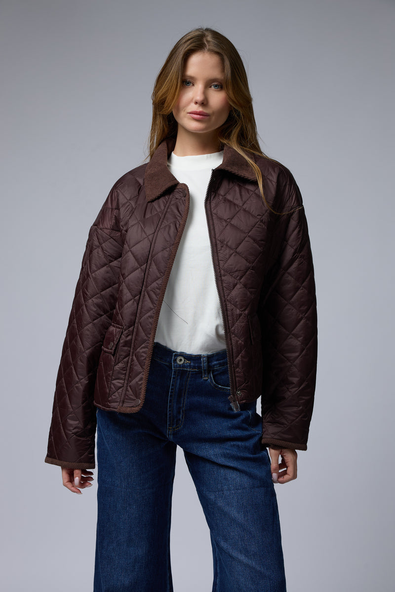 מעיל קווילט קצר+קורדרוי