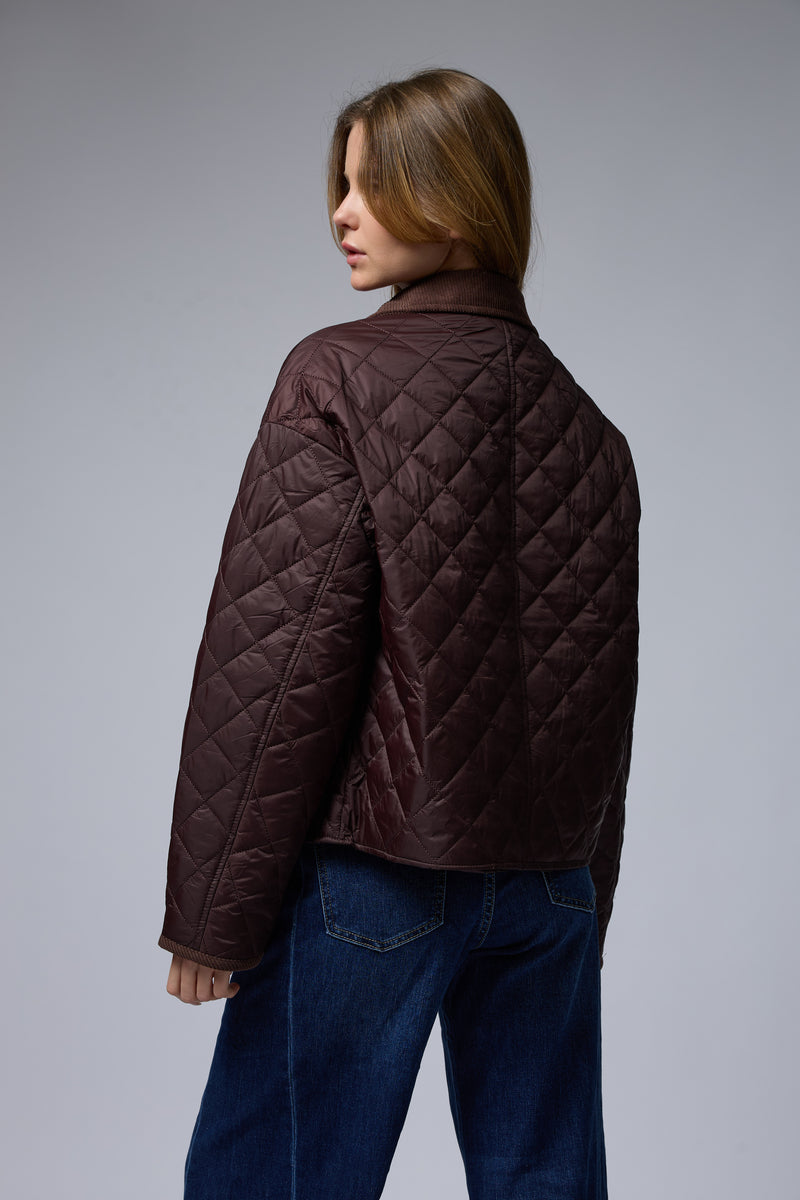 מעיל קווילט קצר+קורדרוי