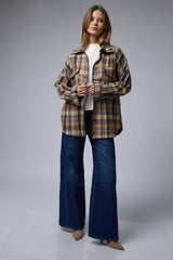 מכופתרת משובצת+כיסים