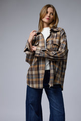 מכופתרת משובצת+כיסים