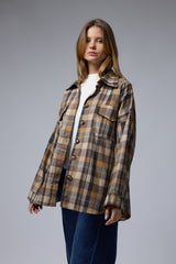 מכופתרת משובצת+כיסים