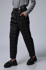 מכנס משובץ+חגורה