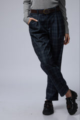 מכנס משובץ+חגורה