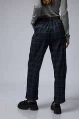 מכנס משובץ+חגורה