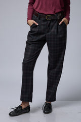 מכנס משובץ+חגורה