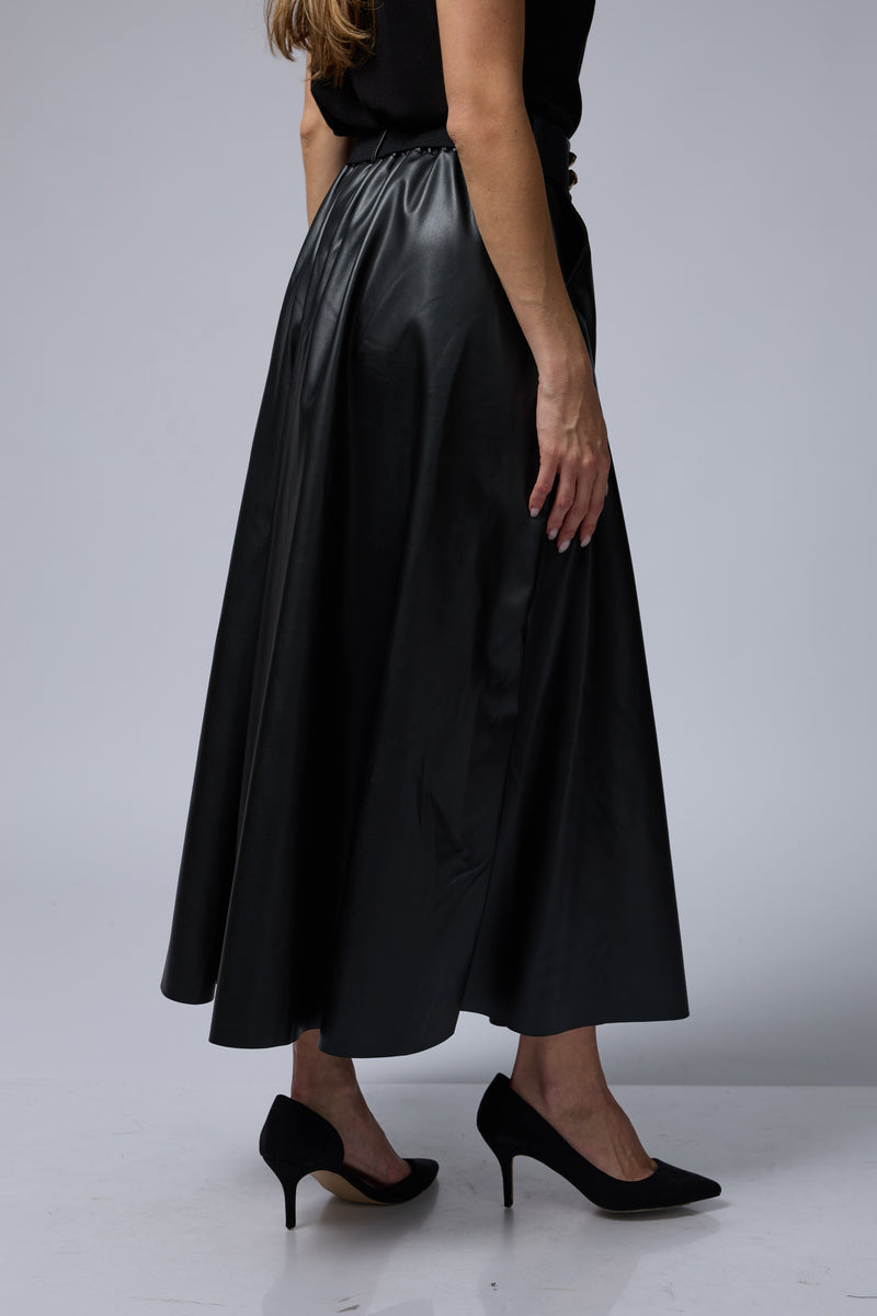 VEGAN חצאית+חגורת פרח זהב