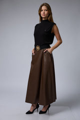 VEGAN חצאית+חגורת פרח זהב