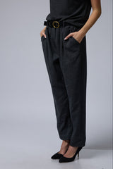 מכנס גומי+חגורה