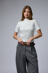 טופ ריב יהלומים חצי שרוול