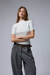 טופ ריב יהלומים חצי שרוול