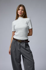 טופ ריב יהלומים חצי שרוול