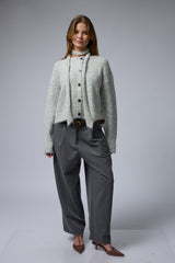 קרדיגן פסים+צעיף