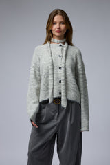 קרדיגן פסים+צעיף