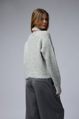 קרדיגן פסים+צעיף