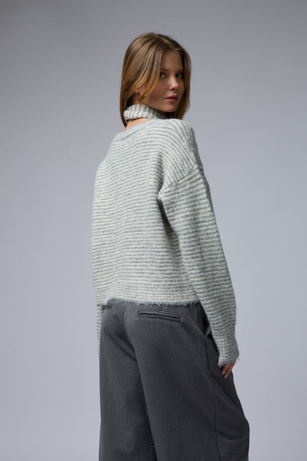קרדיגן פסים+צעיף