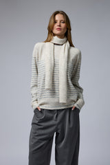 סריג שילוב פסים+צעיף