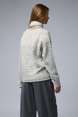 סריג שילוב פסים+צעיף