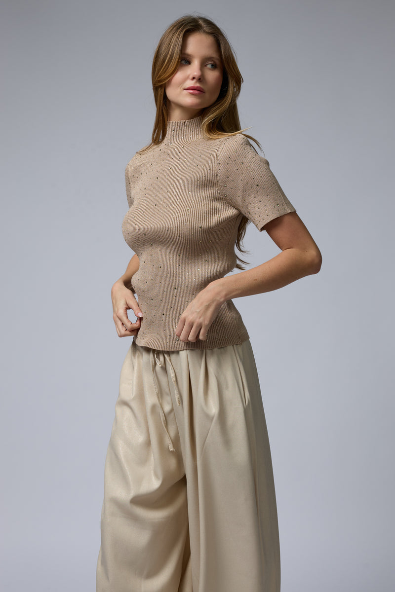 טופ ריב יהלומים חצי שרוול