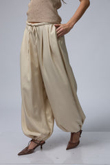 MOON מכנס מטאלי גומי