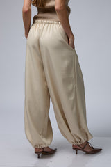 MOON מכנס מטאלי גומי