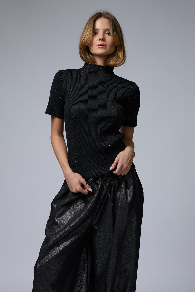 טופ ריב יהלומים חצי שרוול