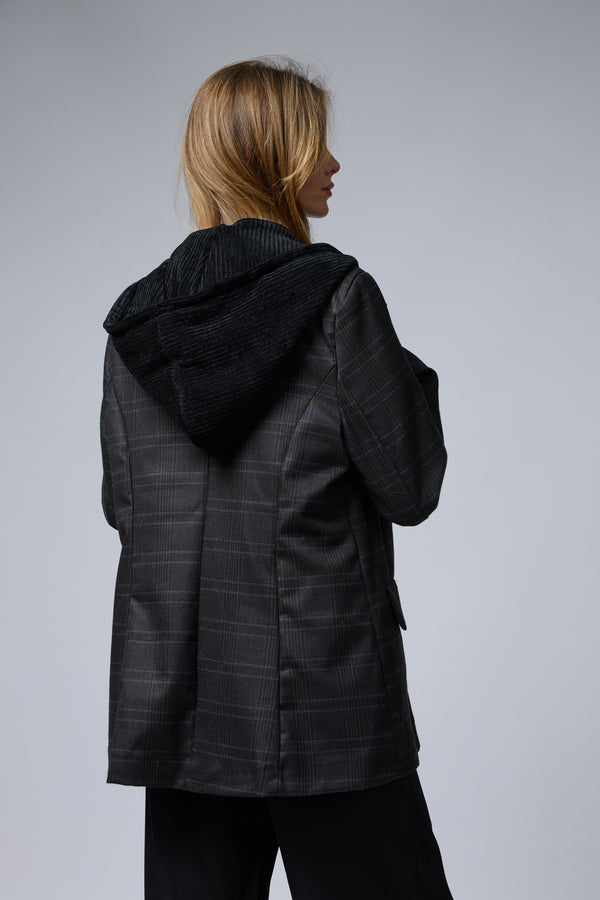 ג'קט משובץ קפוצ'ון קורדרוי