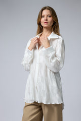 מכופתרת פליסה סאטן