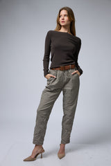 מכנס משובץ+חגורה