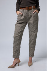 מכנס משובץ+חגורה