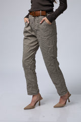 מכנס משובץ+חגורה