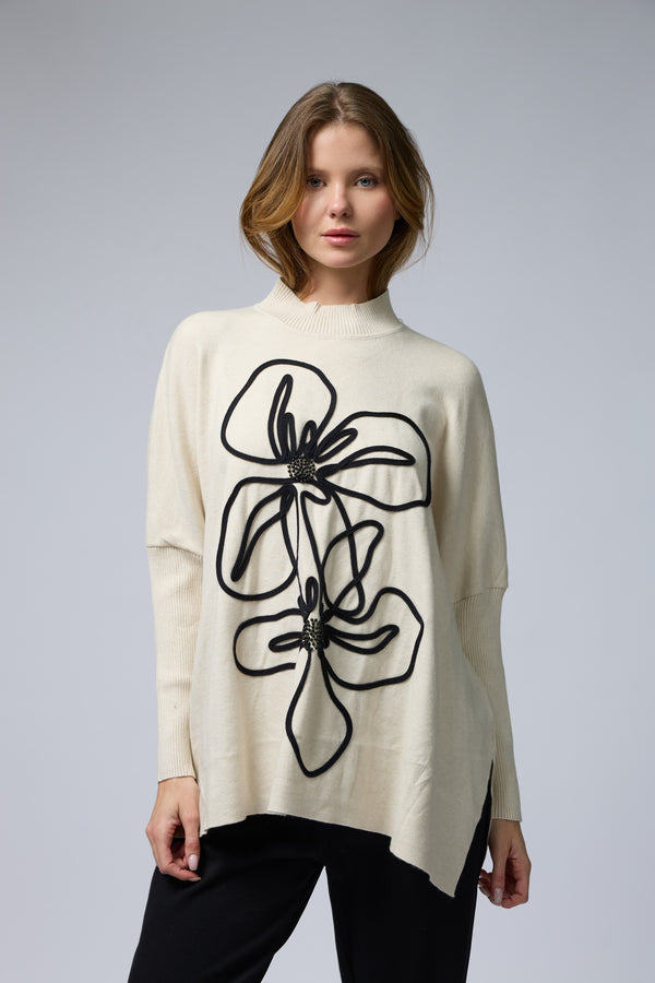 טופ חצי גולף פרח גדול