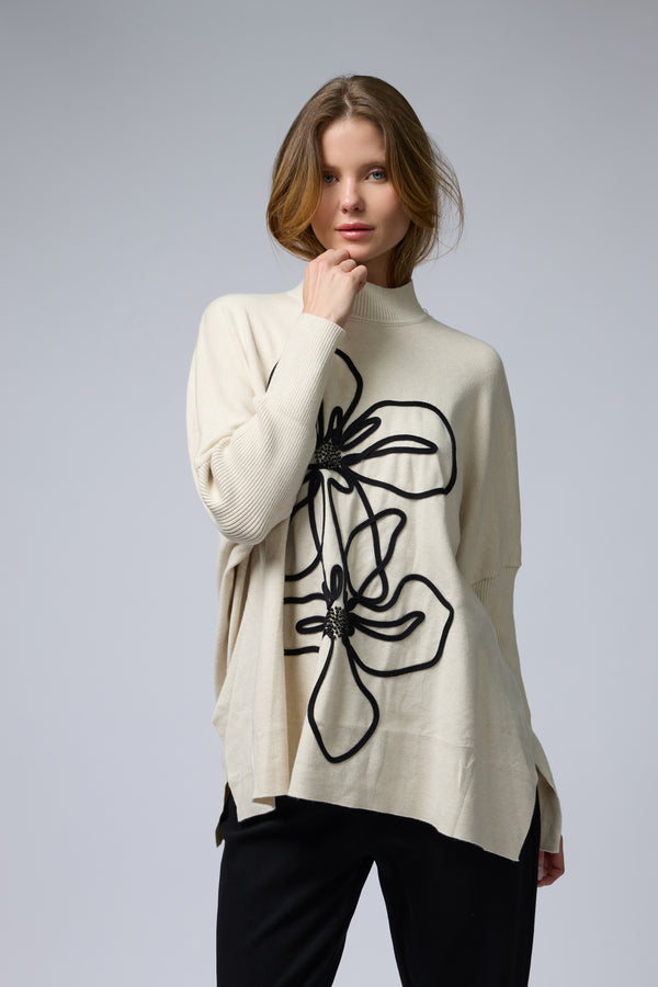 טופ חצי גולף פרח גדול