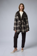 ג'קט משובץ צווארון קורדרוי