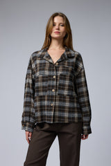 מכופתרת פלנל משובצת+כיסים