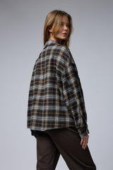 מכופתרת פלנל משובצת+כיסים