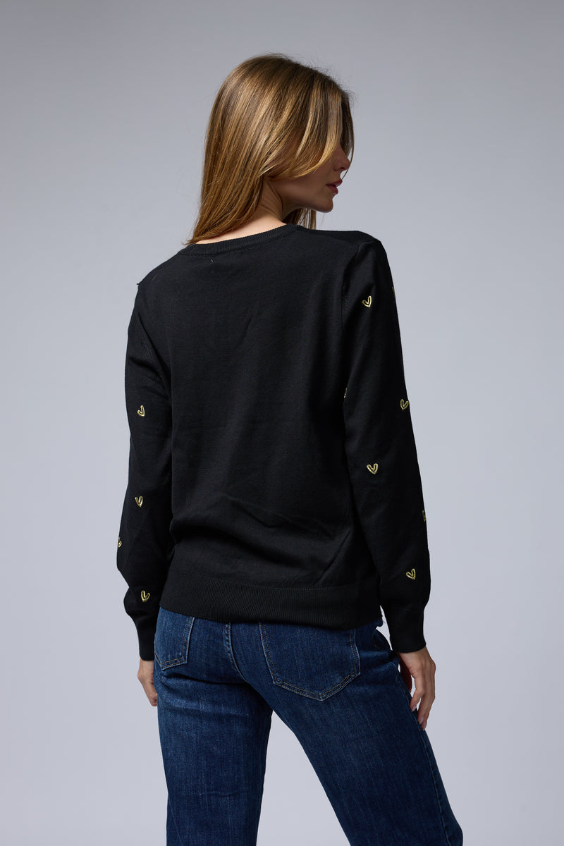 סריג ניקי רקמת לבבות