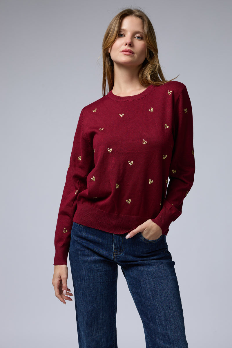 סריג ניקי רקמת לבבות