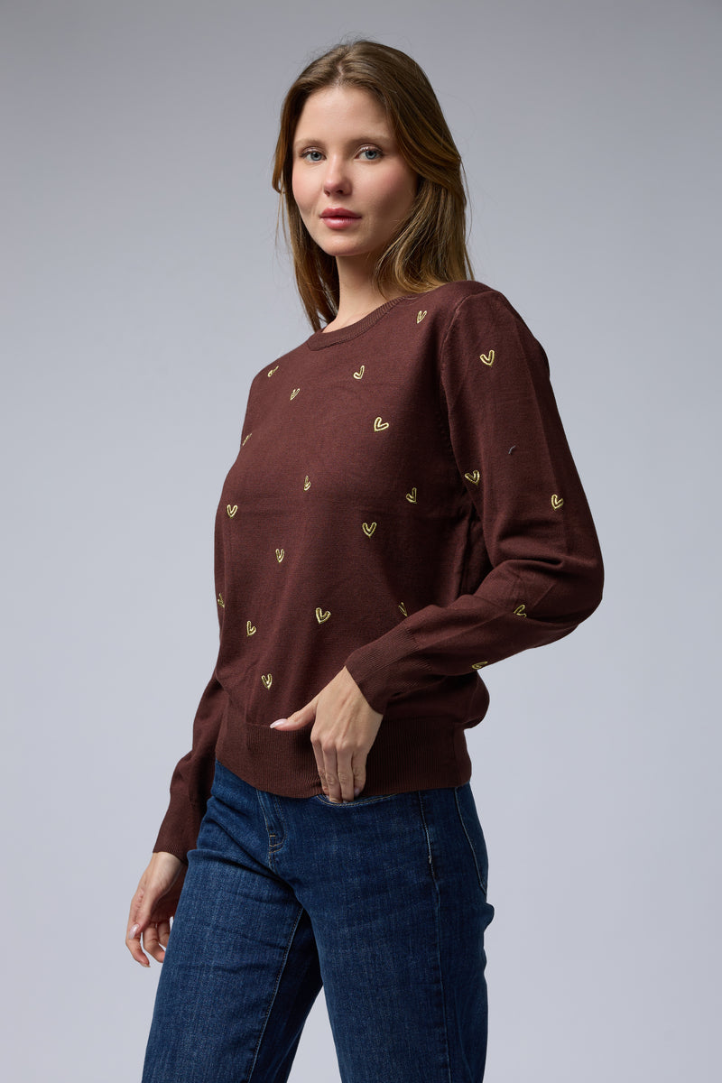 סריג ניקי רקמת לבבות