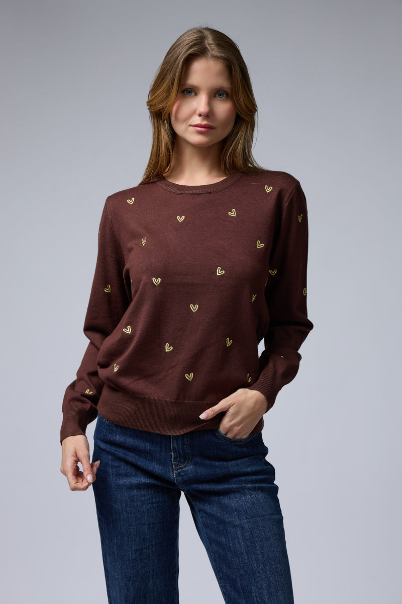 סריג ניקי רקמת לבבות