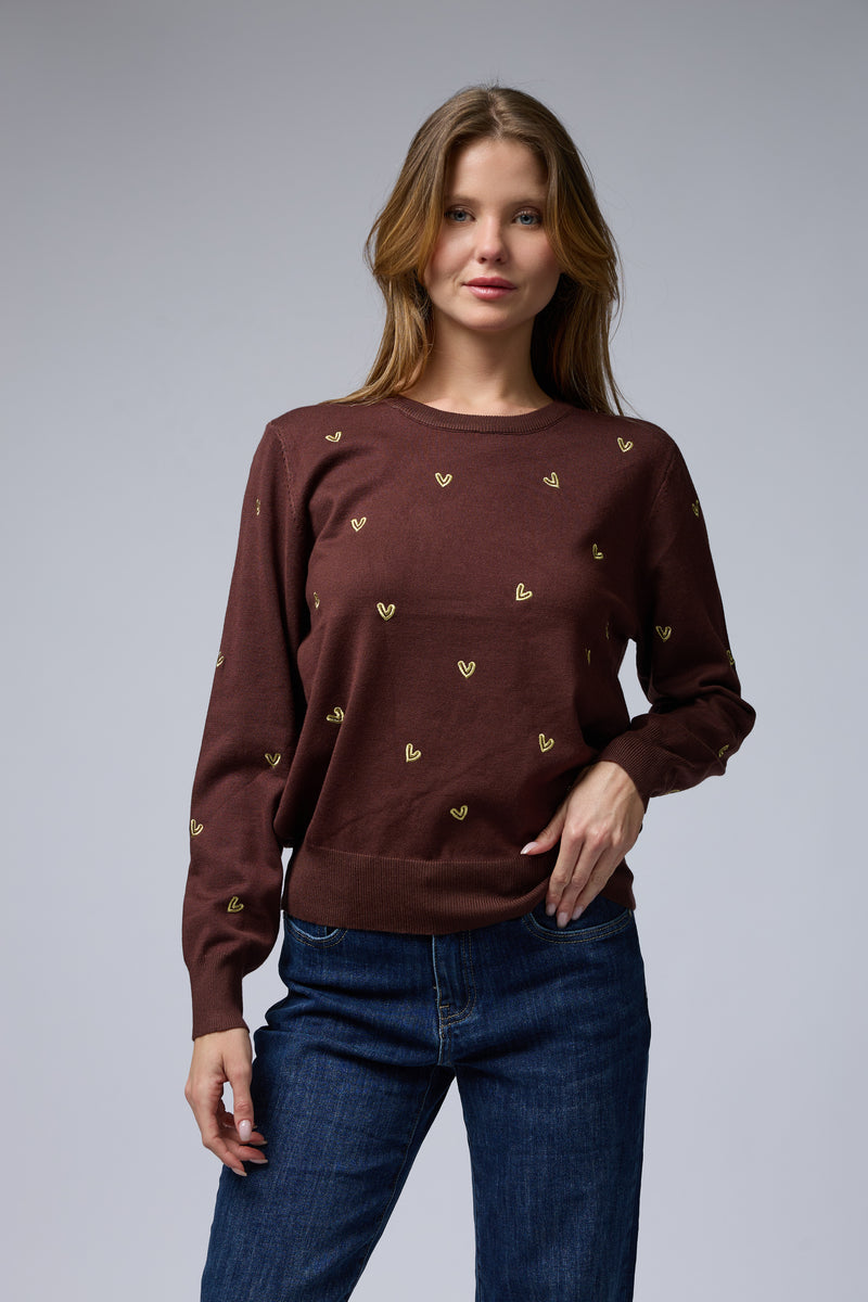 סריג ניקי רקמת לבבות