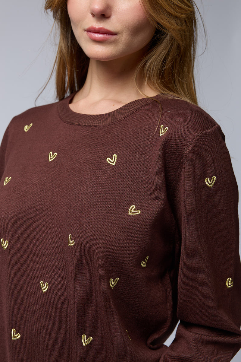 סריג ניקי רקמת לבבות