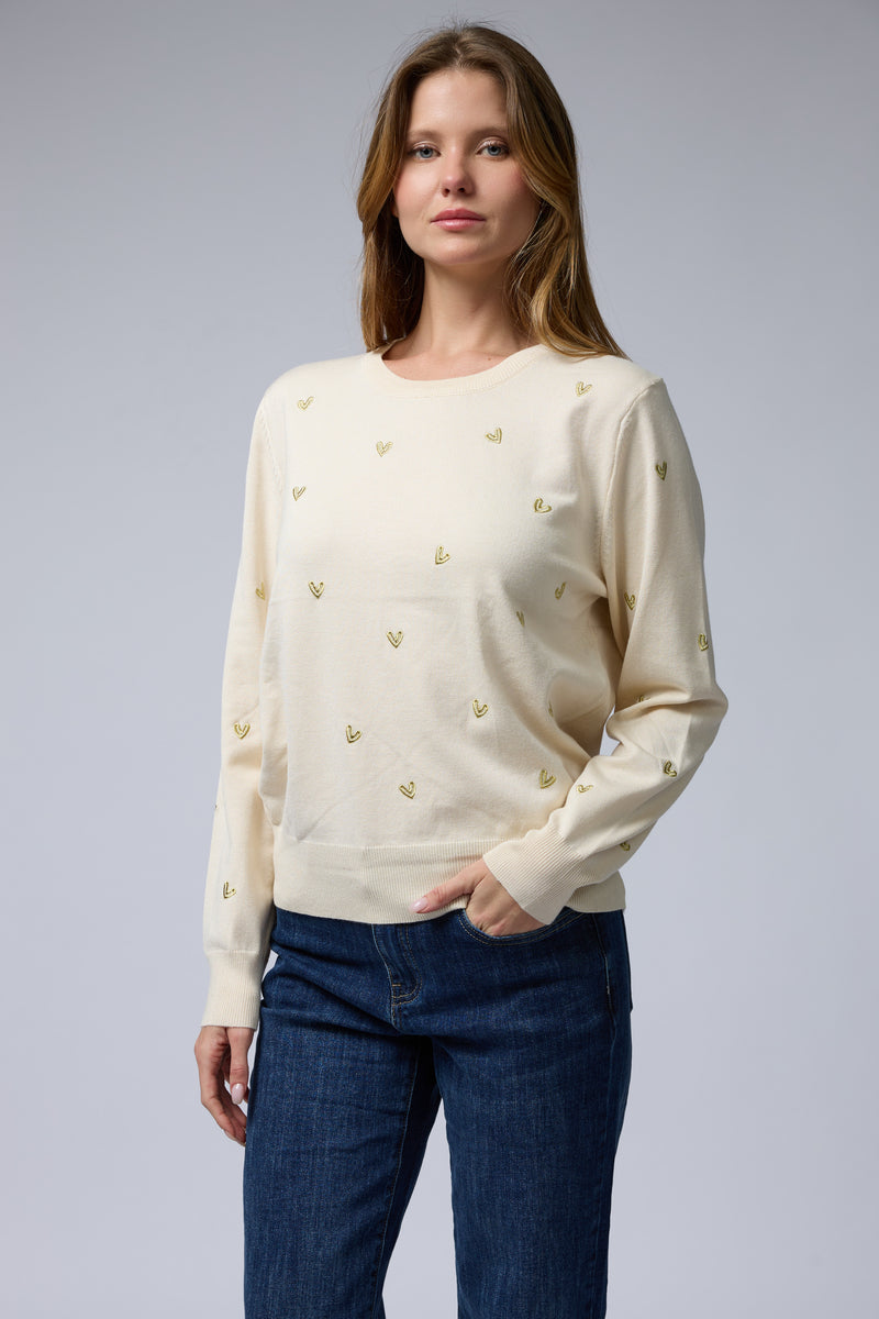 סריג ניקי רקמת לבבות