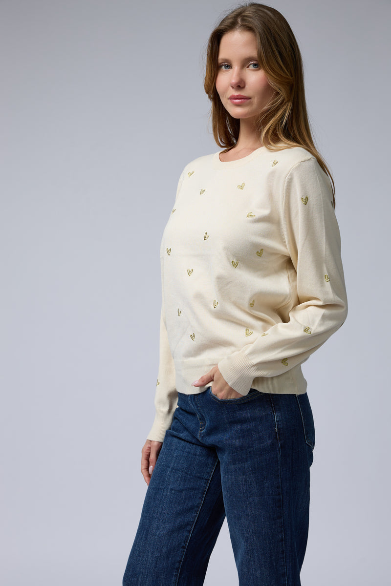 סריג ניקי רקמת לבבות