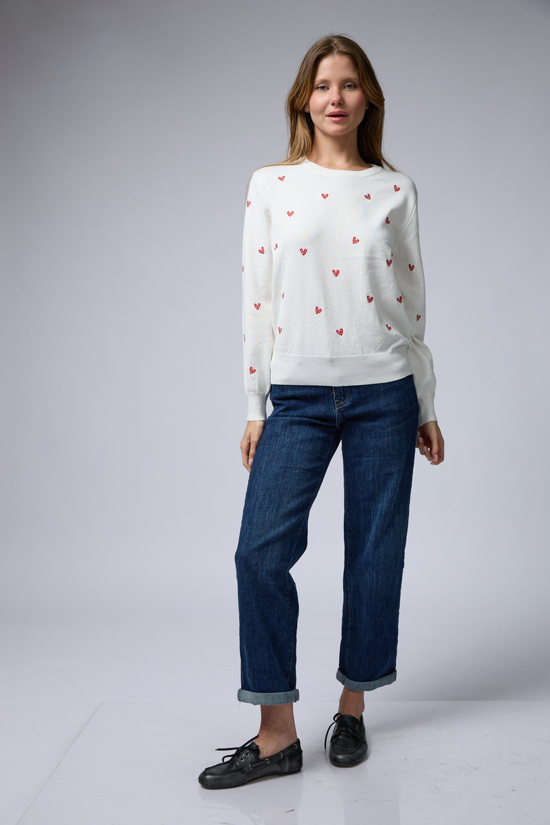 סריג ניקי רקמת לבבות